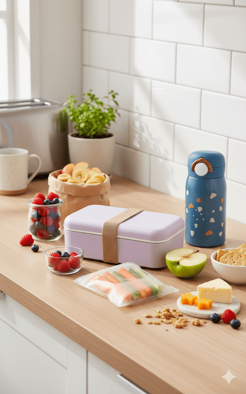 Užkandžių dėžutės ir gertuvės rinkinys